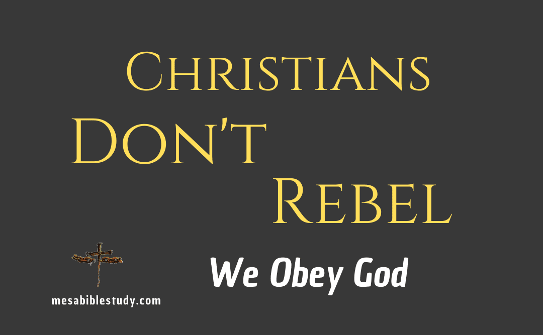 Christians Don’t Rebel Against Civil Authority We Obey God