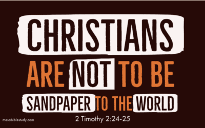Christians are Not to be Sandpaper to the World