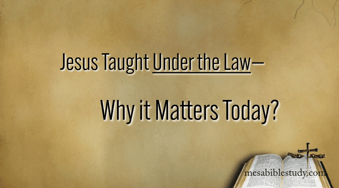Everything Jesus Said and Did Was Under the Law