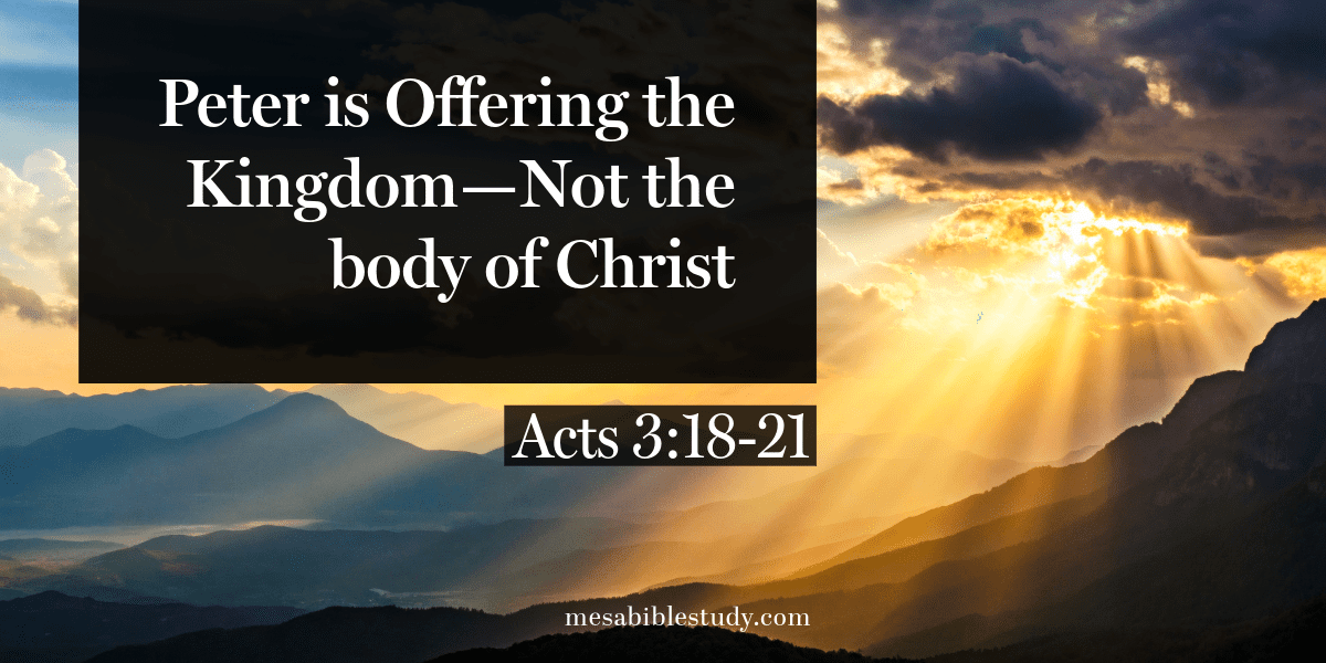Peter is offering the Kingdom to Israel