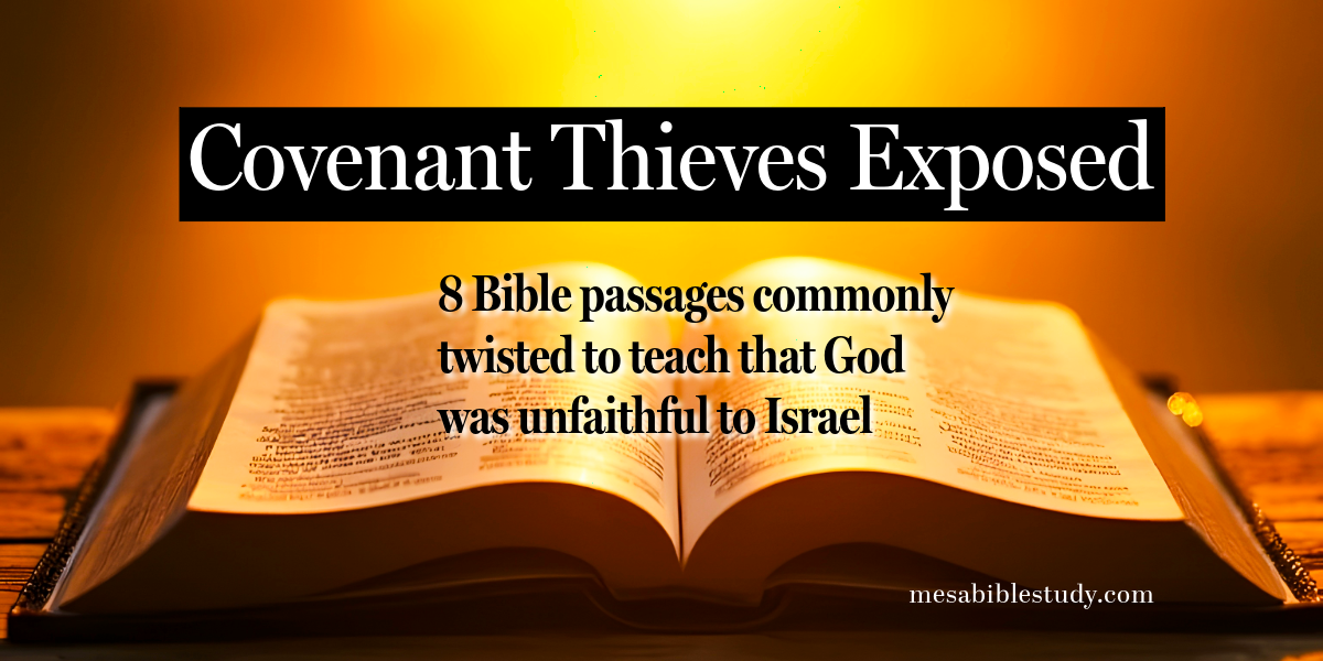 Covenant thieves Introduction Hijacked Verses: Intro to Series on Replacement Theology