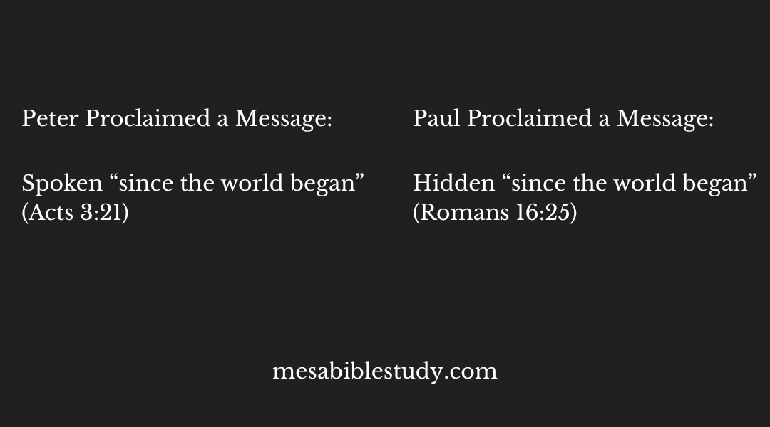 Part 1 – Distinction: Spoken “Since the World Began” | Hidden “Since the World Began”