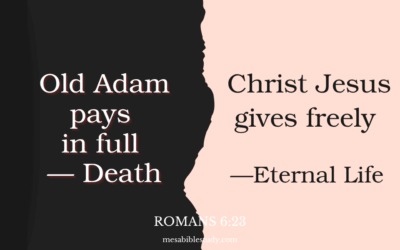 Old Adam Pays Out unto Death (Earned) | Christ Freely Gives Eternal Life (Gift)