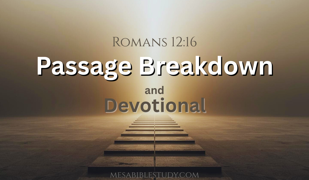 Romans 12:16 is Grace Live Out Daily