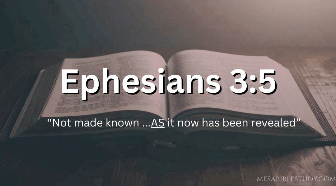 Ephesians 3:5 — The Word That Protects the Mystery
