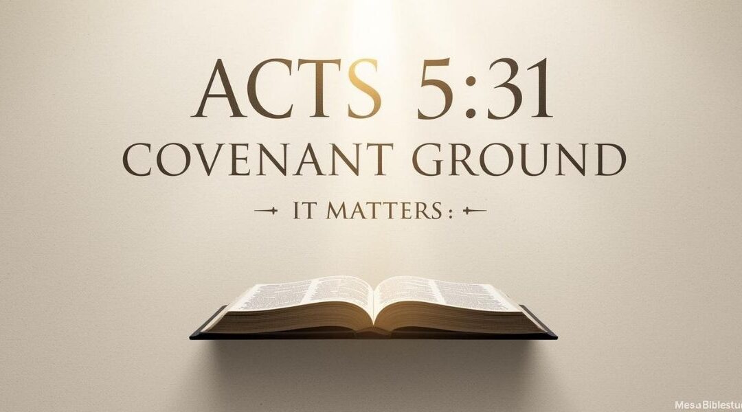 Acts 5:31 Is Covenant Ground — It Matters