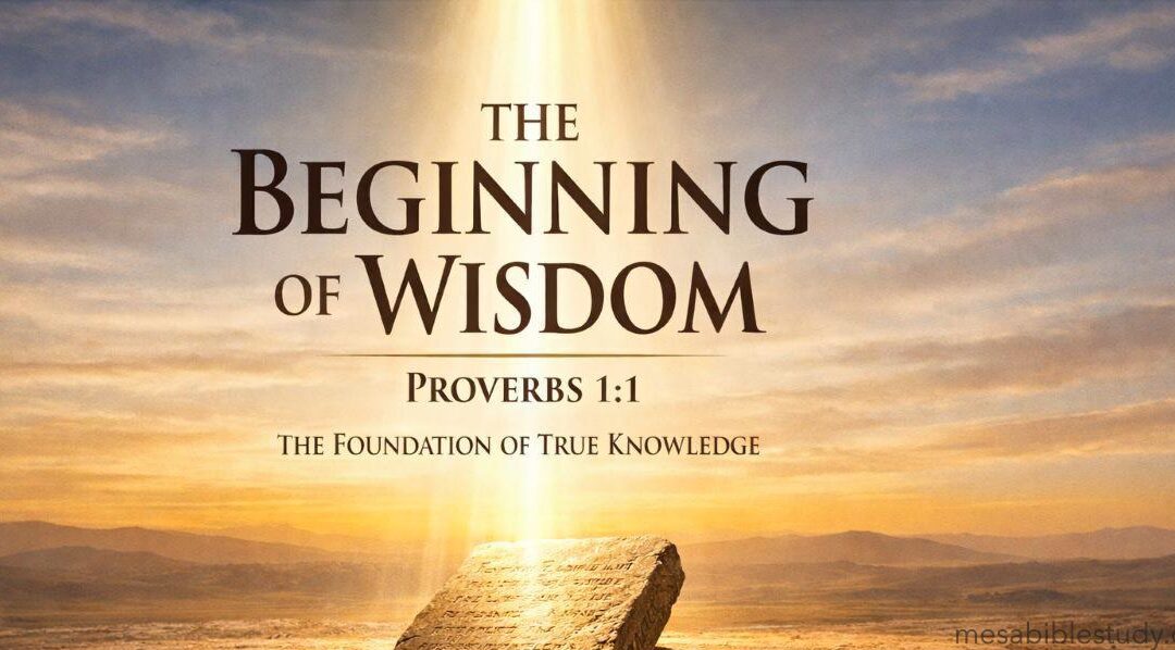 Proverbs 1:1 — The Author: Solomon, the Son of David, King of Israel