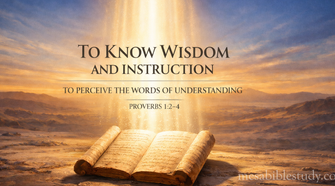 Proverbs 1:2–4 — The Purpose of Proverbs | “To Know Wisdom and Instruction”