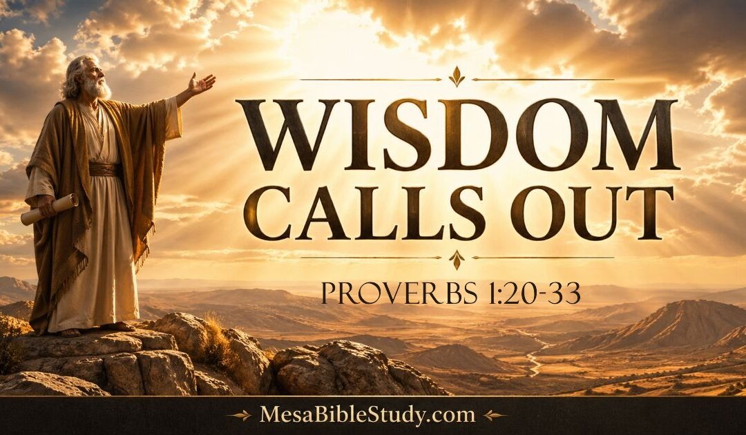 Proverbs 1:20–33: Wisdom is Calling— ‘Are we Listening’