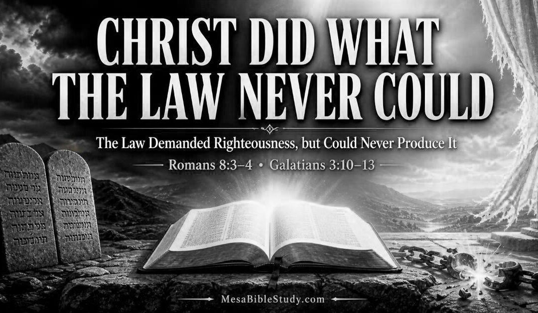 Christ Did What the Law Never Could -“Save Sinners”