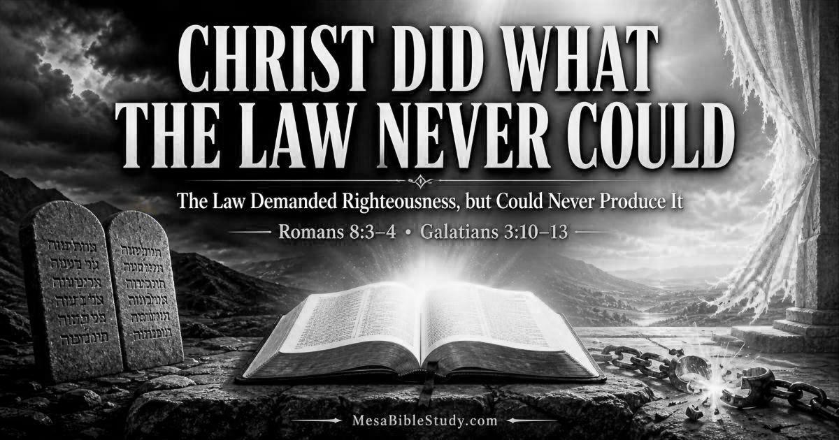 Christ Did What the Law Never Could -“Save Sinners”