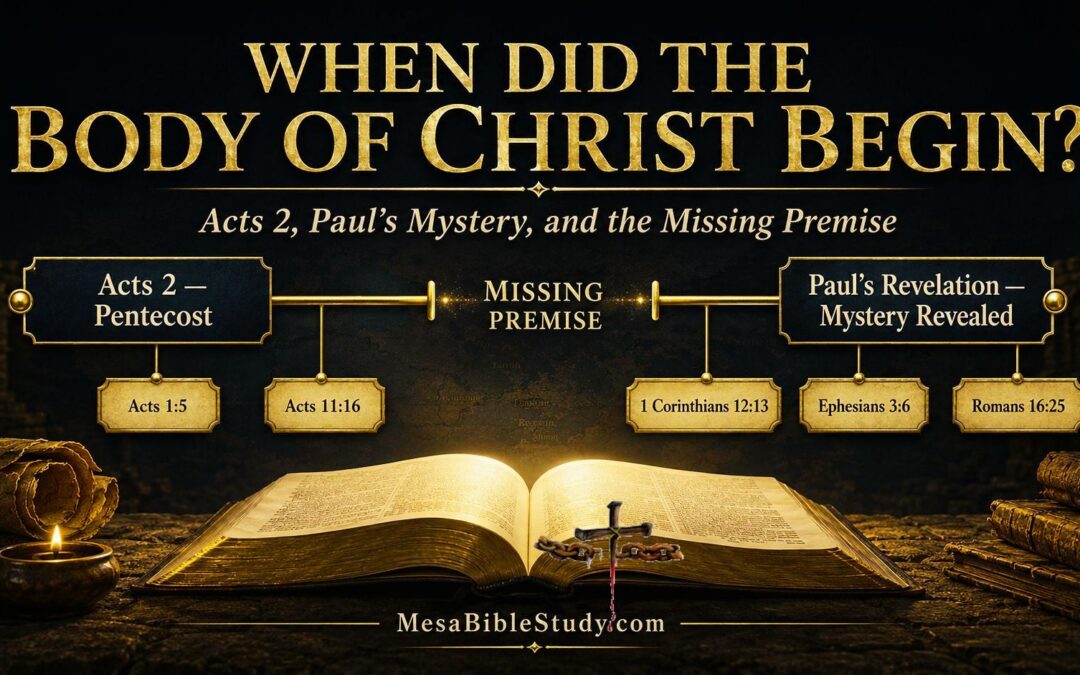 When Did the Body of Christ Begin? “The Missing Premise”