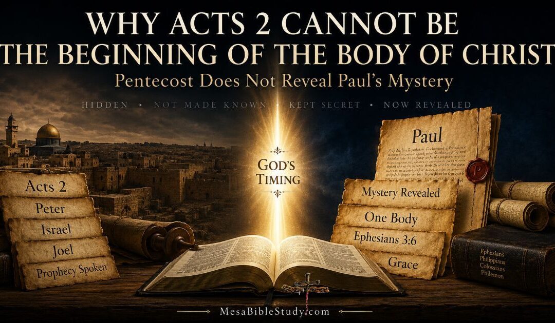 Part 7 — Why Acts 2 Cannot Be the Beginning of the Body of Christ